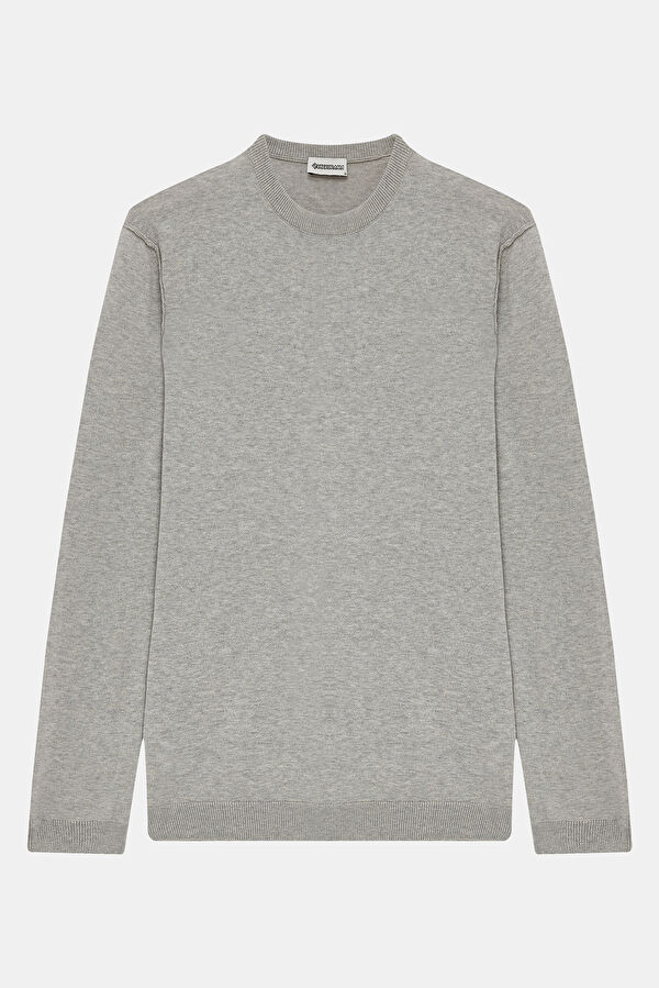Grey Melange Knit Men's Sweater