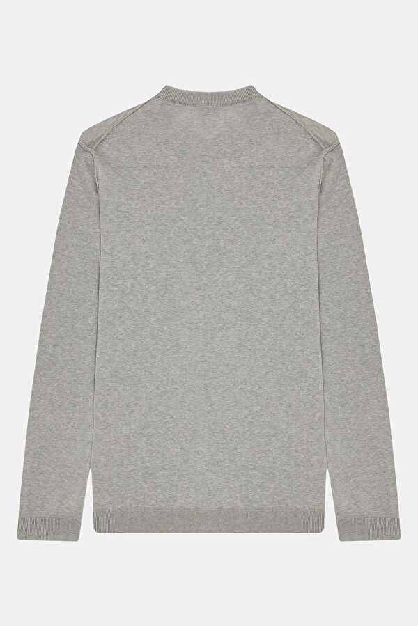 Grey Melange Knit Men's Sweater 2
