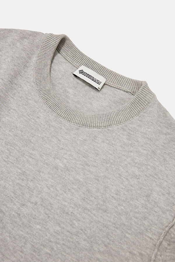 Grey Melange Knit Men's Sweater 3
