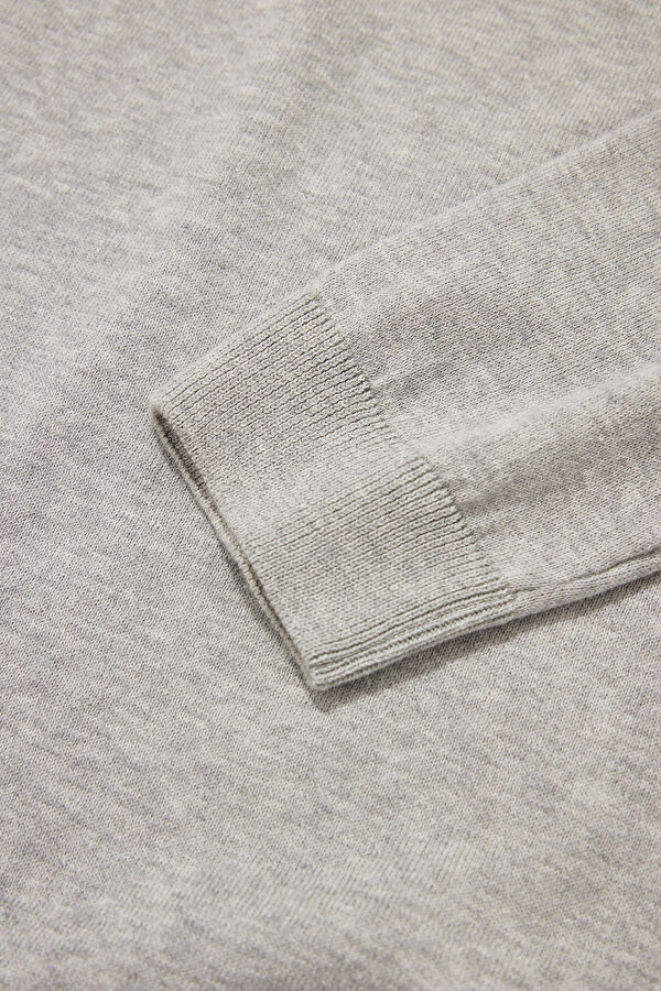 Grey Melange Knit Men's Sweater 4