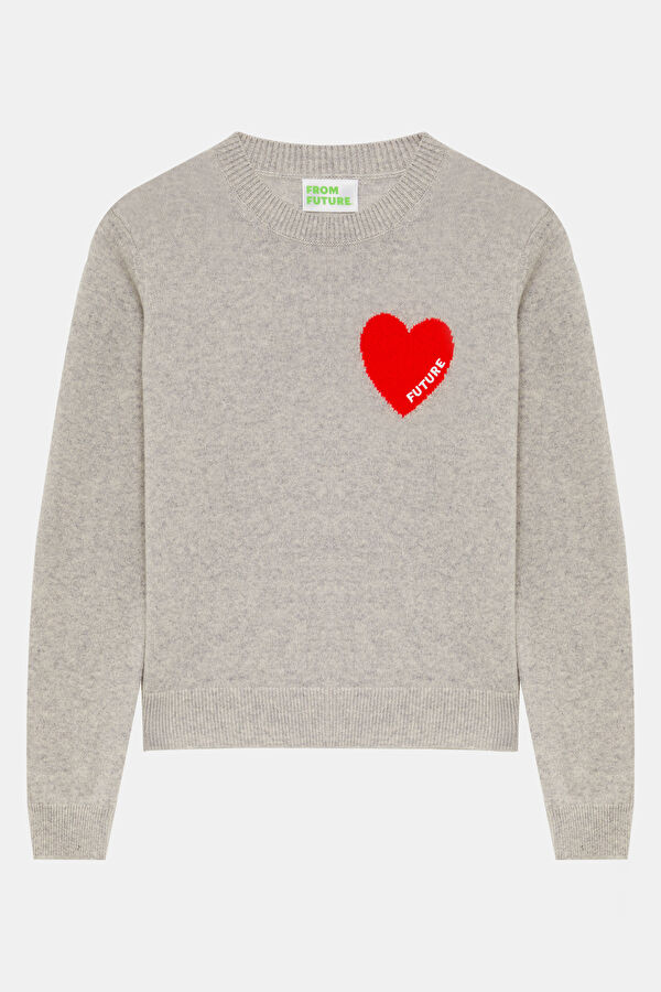 Gray Melange Cashmere Women's Sweater