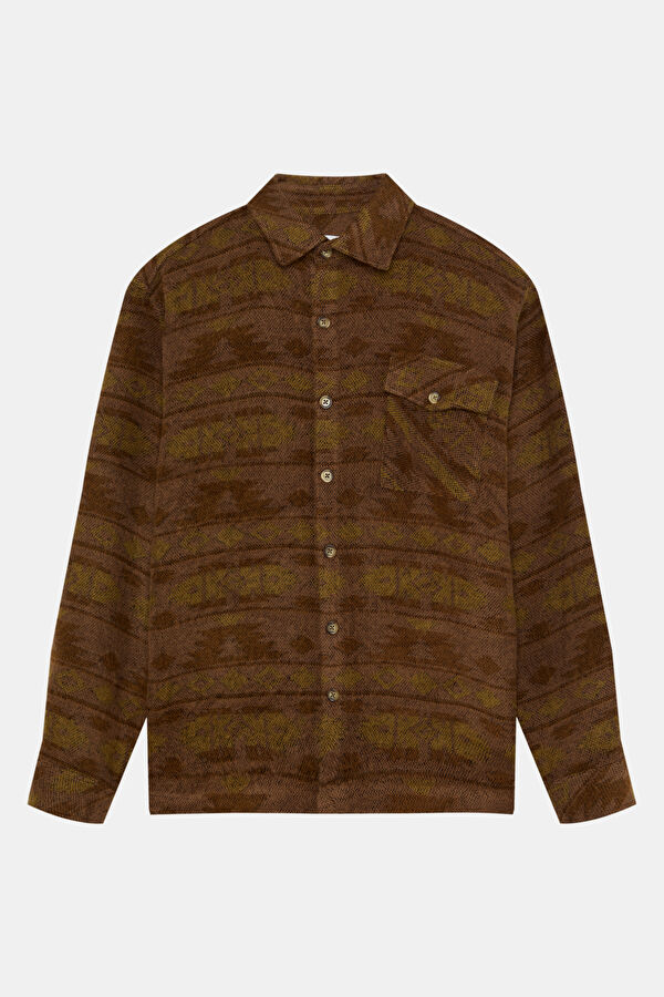 Colorful Ethnic Patterned Regular Men's Shirt