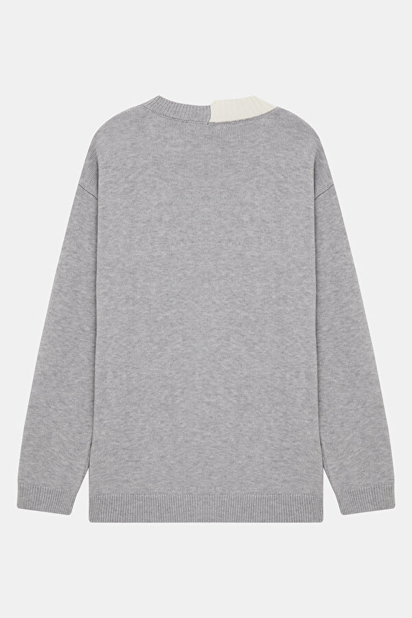 Grey Viscose Knit Men's Sweater 2