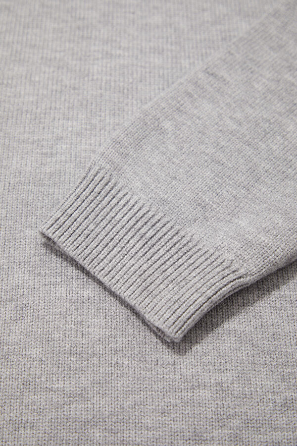 Grey Viscose Knit Men's Sweater 4