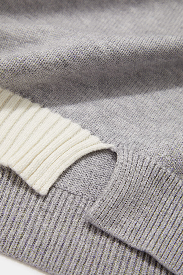 Grey Viscose Knit Men's Sweater 5