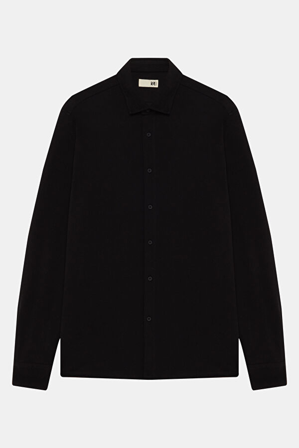 Slim Fit Black Regular Men's Shirt