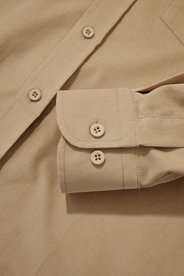Beige Regular Men's Shirt 4