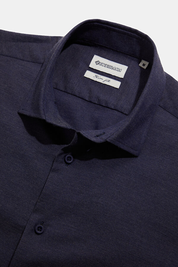 Slim Fit Indigo Regular Men's Shirt 3