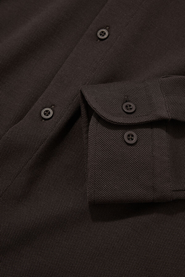 Slim Fit Brown Regular Men's Shirt 4