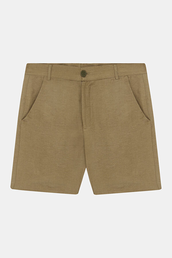 Coffee Linen Shorts 3