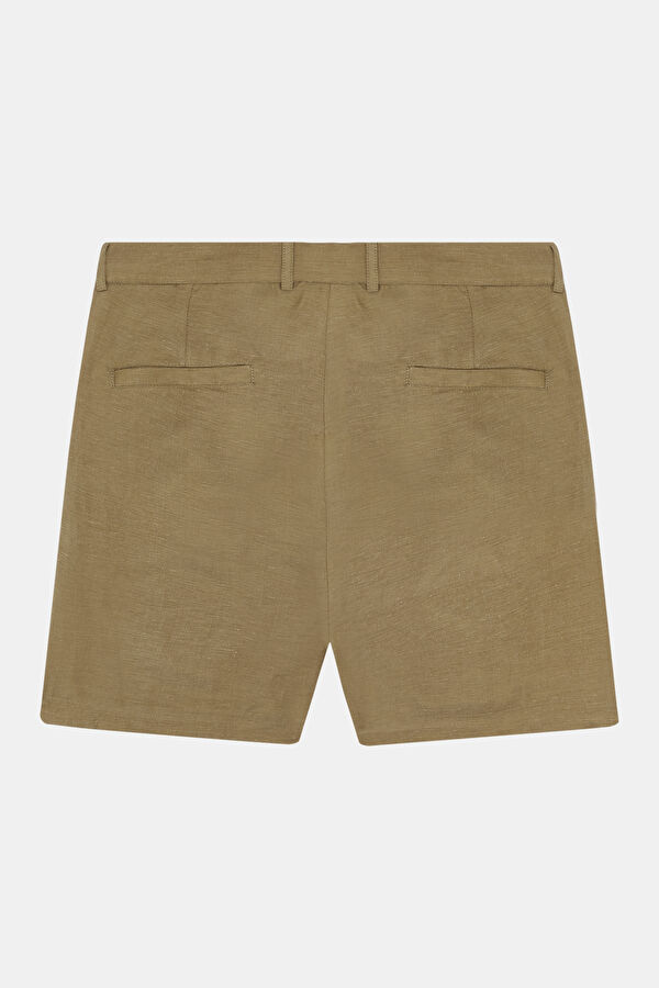 Coffee Linen Shorts 4