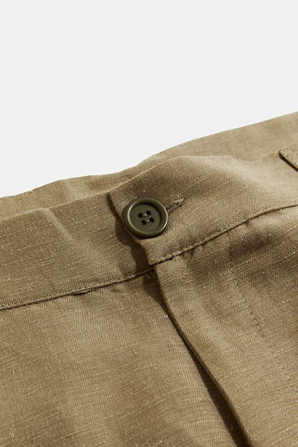 Coffee Linen Shorts 5
