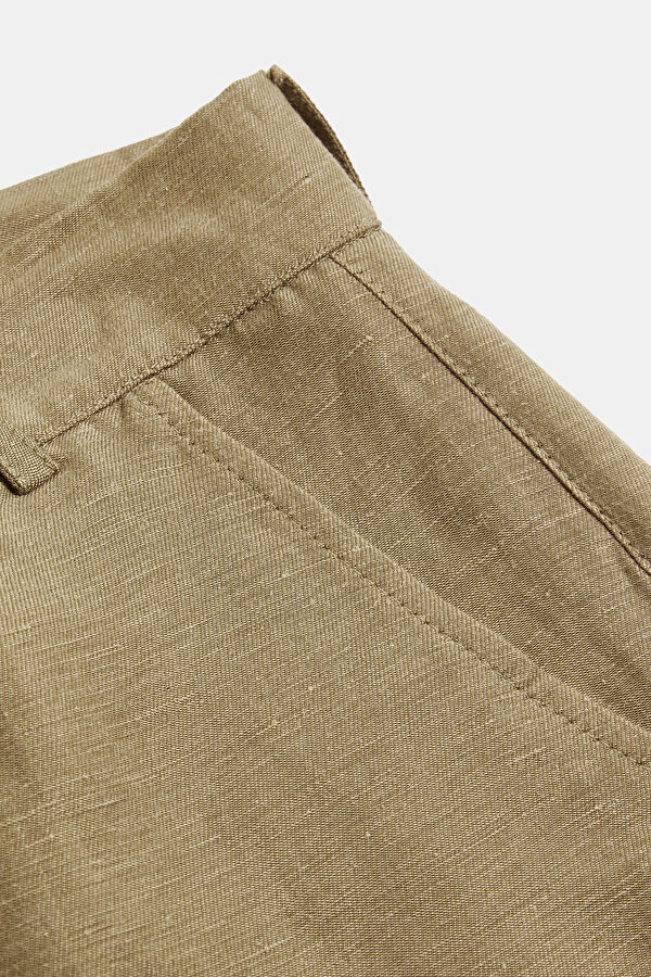 Coffee Linen Shorts 6