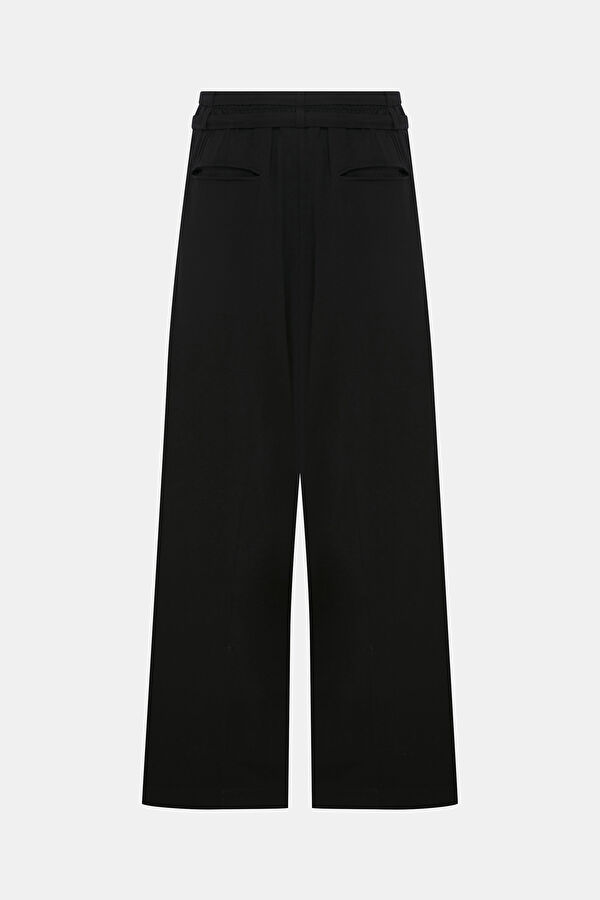 Relax Fit Black Wide Leg Viscose Trousers 2