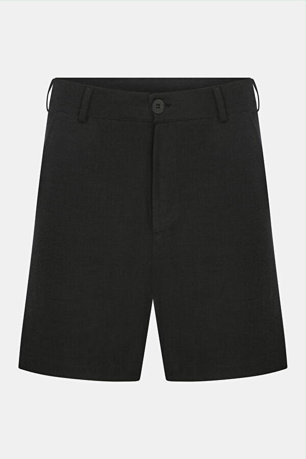 Black Linen Shorts