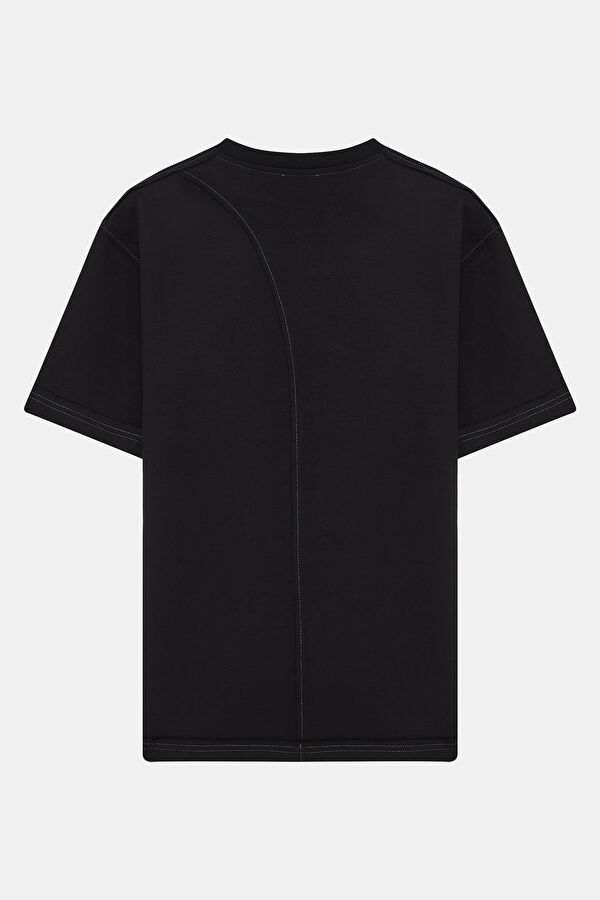 Siyah Bisiklet Yaka Erkek T-Shirt 2