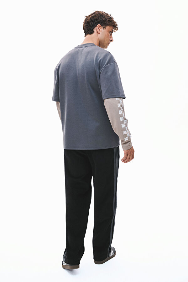 Anthracite Crew Neck Printed Men's T-Shirt 2
