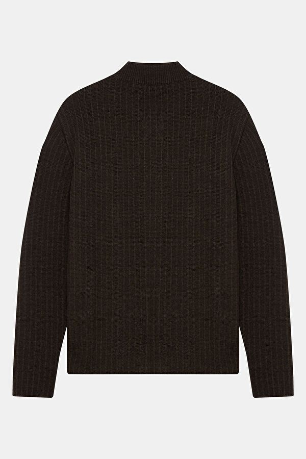 Brown Knit Men's Cardigan 2