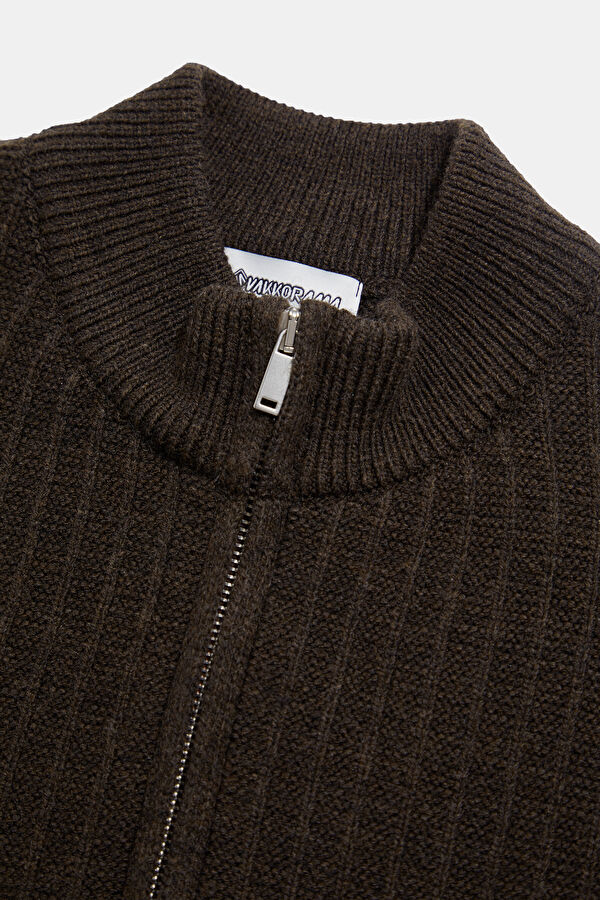 Brown Knit Men's Cardigan 3