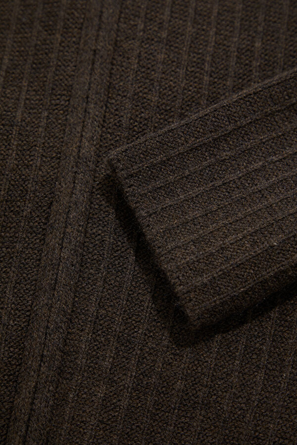 Brown Knit Men's Cardigan 4