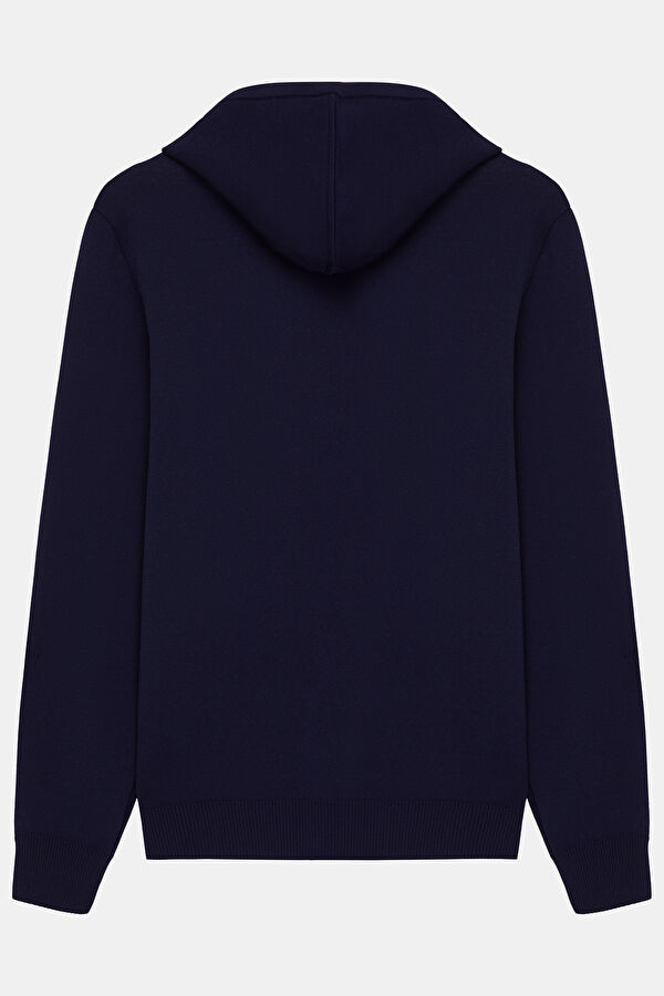 Navy Cotton Viscose Knit Men's Cardigan 2