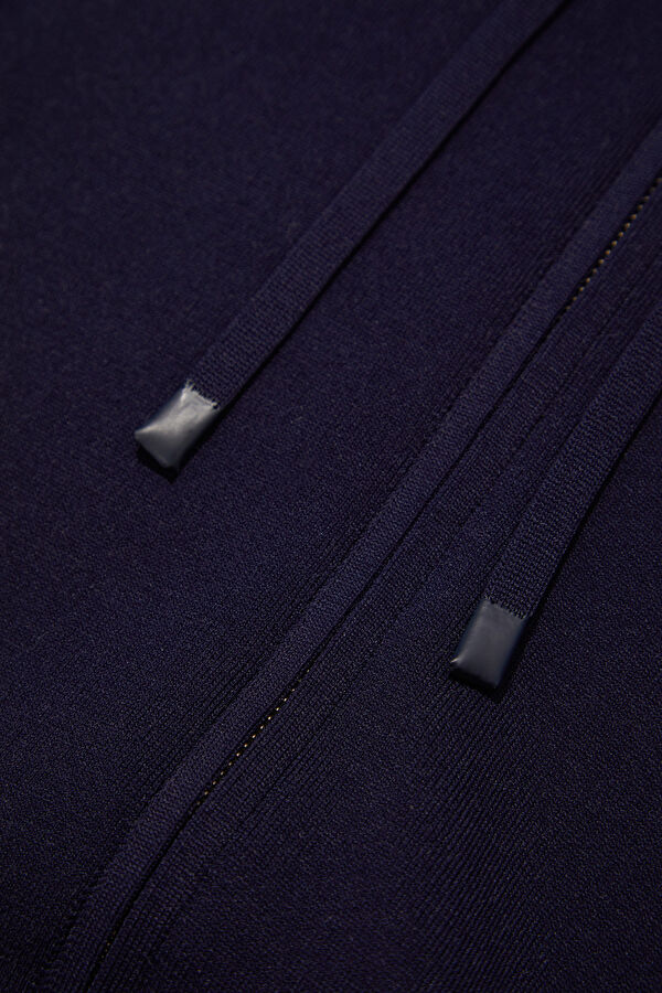 Navy Cotton Viscose Knit Men's Cardigan 4