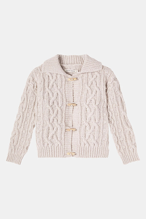 Dark Cream Wool Kids' Cardigan