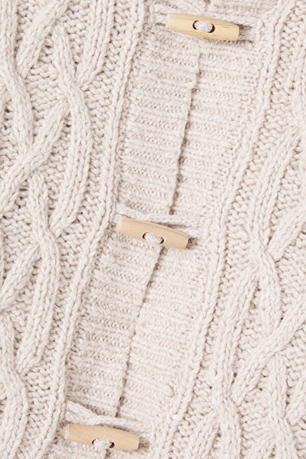 Dark Cream Wool Kids' Cardigan 2