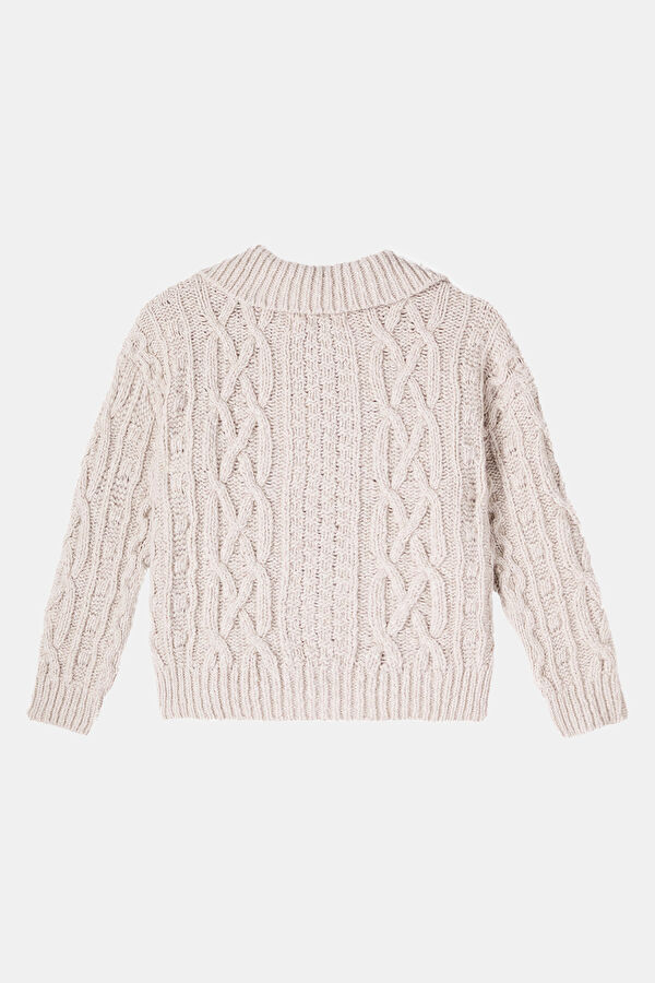 Dark Cream Wool Kids' Cardigan 3