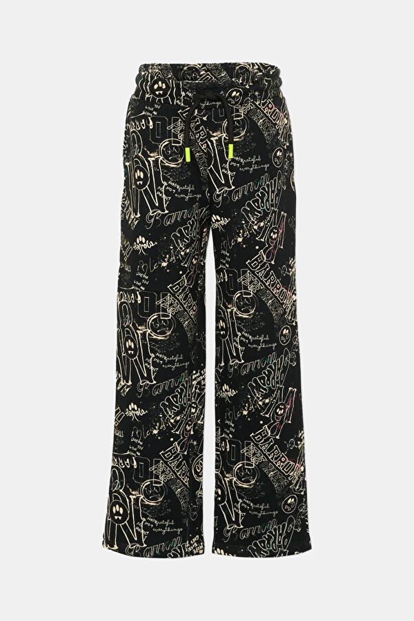 Black Straight Cut Sports Trousers