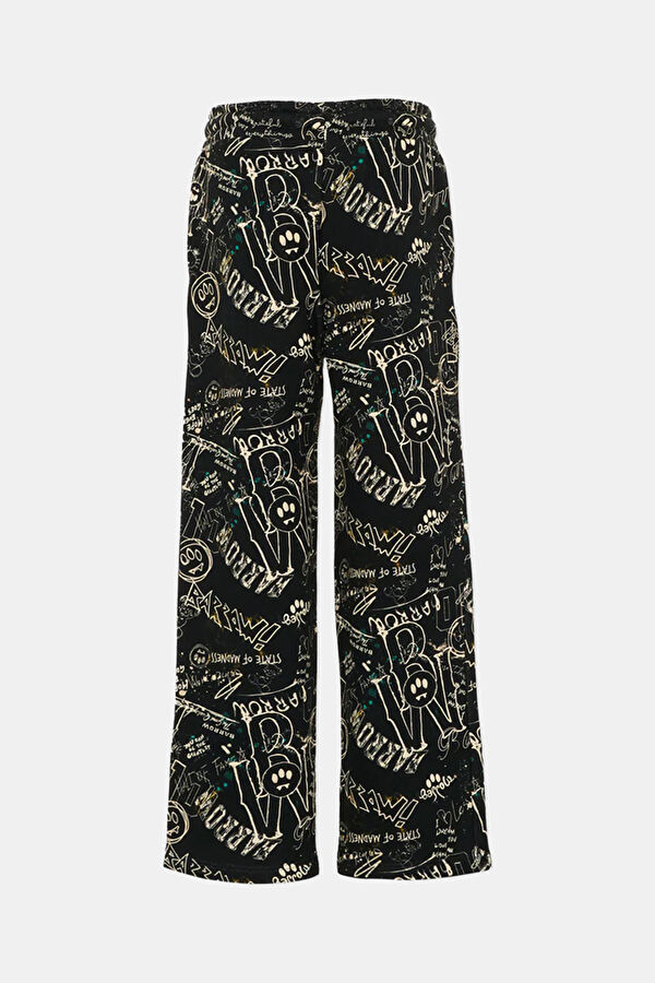 Black Straight Cut Sports Trousers 2