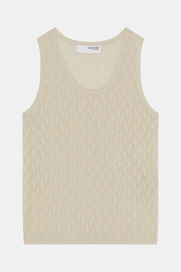 Cream Sleeveless Women's Blouse