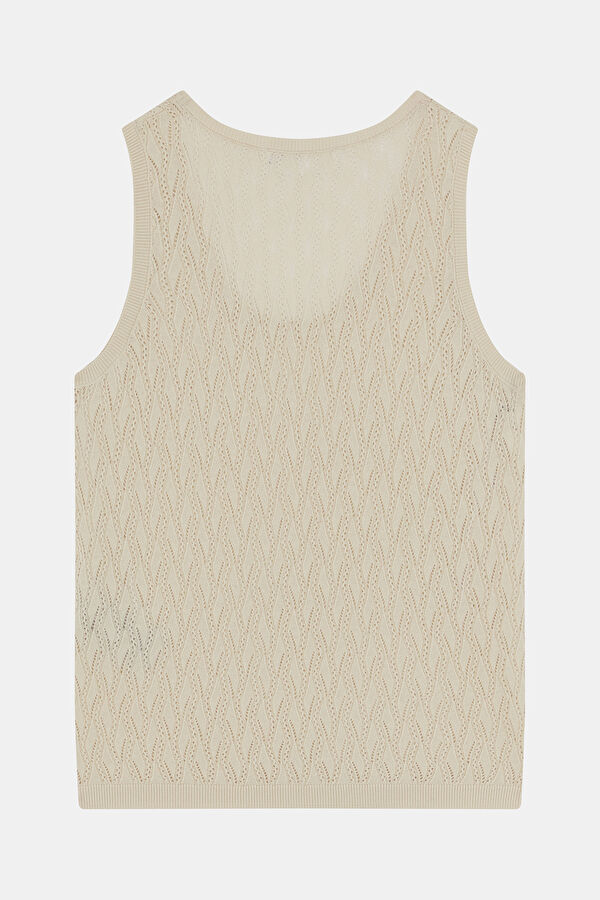 Cream Sleeveless Women's Blouse 2