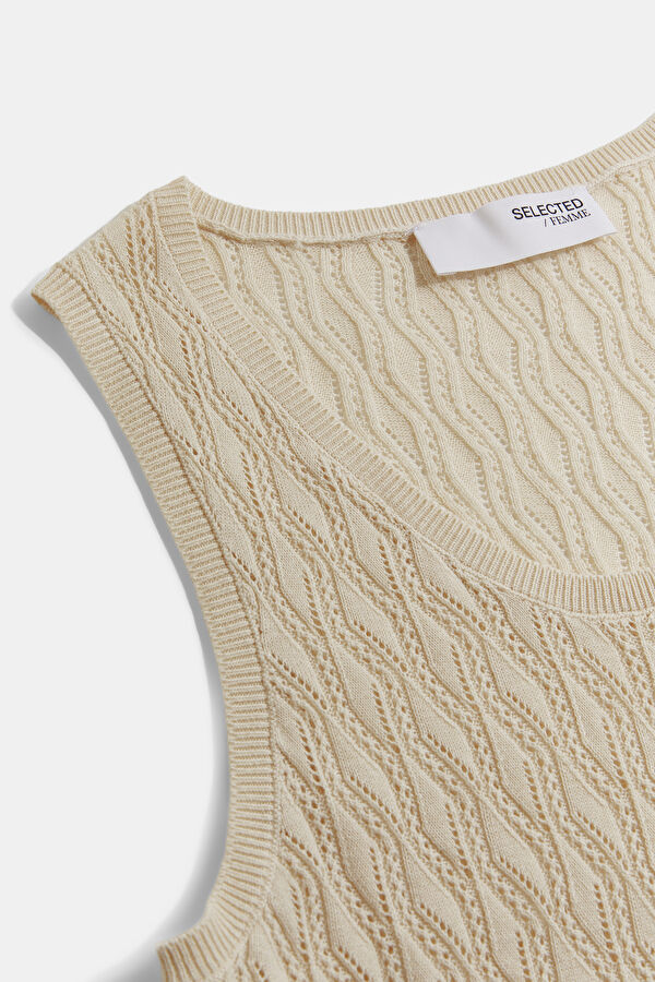 Cream Sleeveless Women's Blouse 3