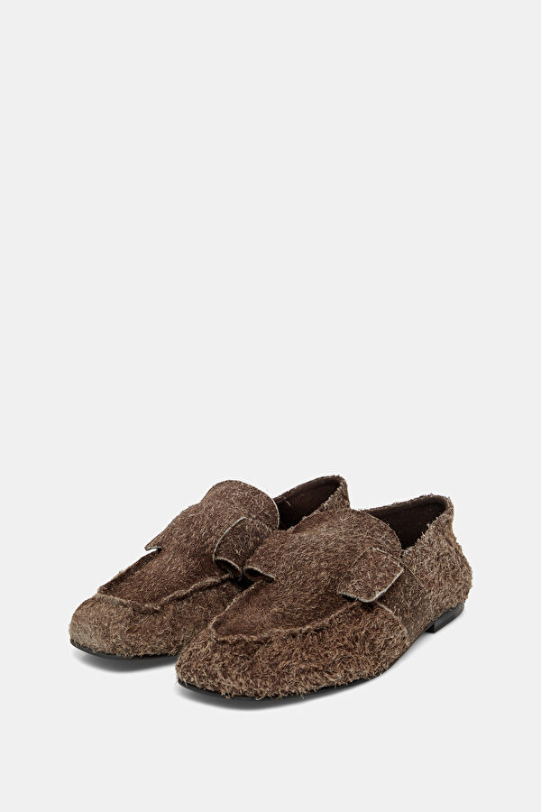 Aeryn Suede Fuzzy Brown Shoes 2