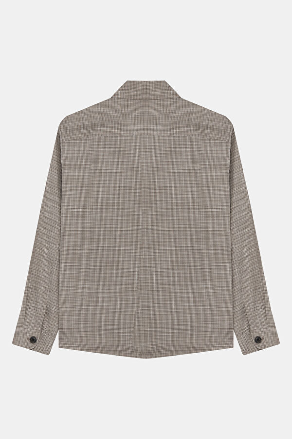 Beige Buttoned Organic Cotton Men's Jacket 2