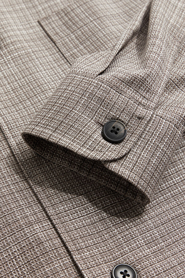 Beige Buttoned Organic Cotton Men's Jacket 4