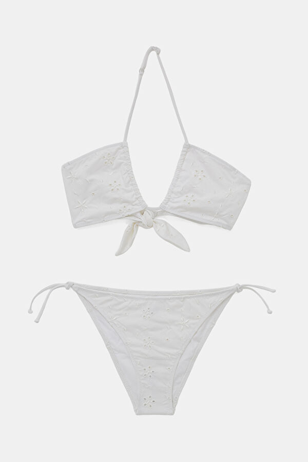 White Patterned Bikini