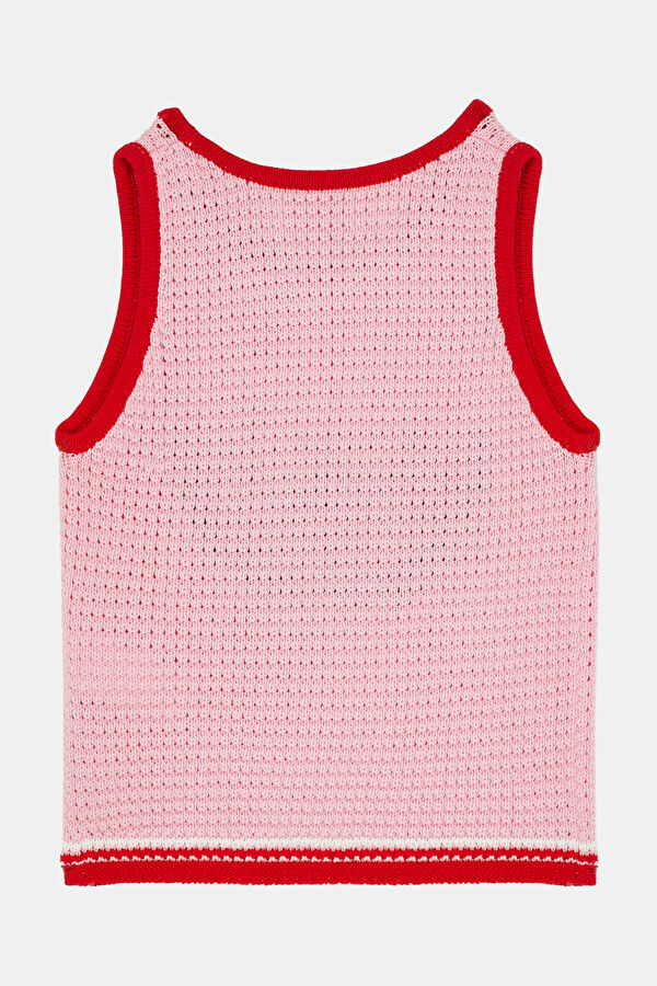 Pink Jacquard Strappy Kids' Blouse 2