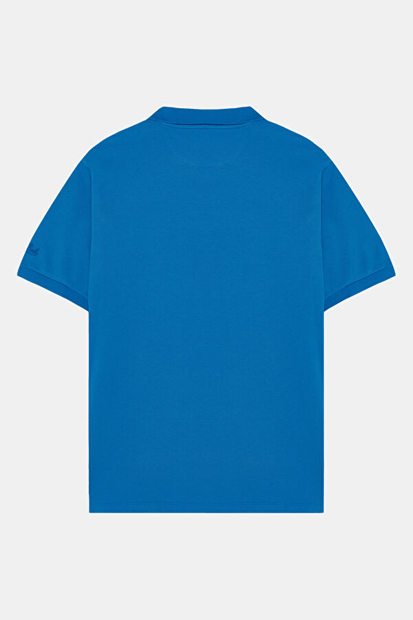 Blue Polo Collar Men's T-Shirt 2