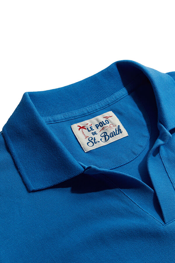 Blue Polo Collar Men's T-Shirt 3
