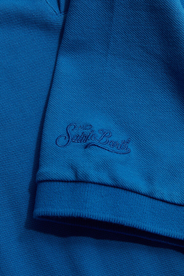 Blue Polo Collar Men's T-Shirt 5
