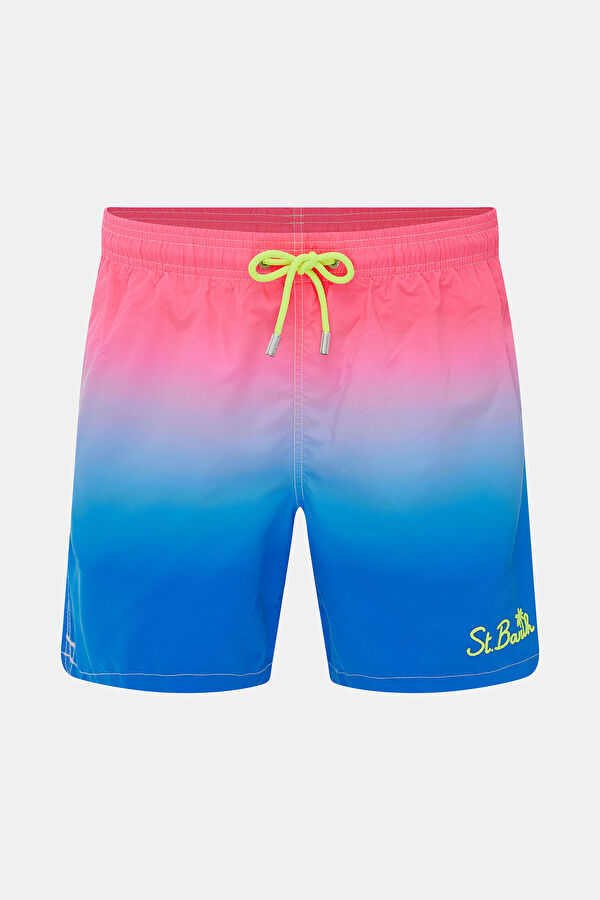Pink Patterned Elastic Men's Swimsuit