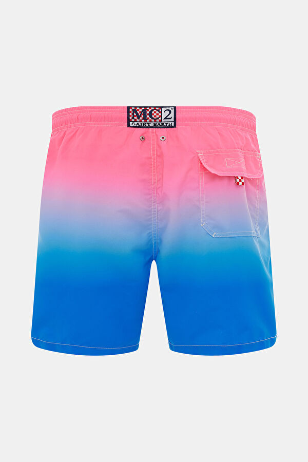 Pink Patterned Elastic Men's Swimsuit 2