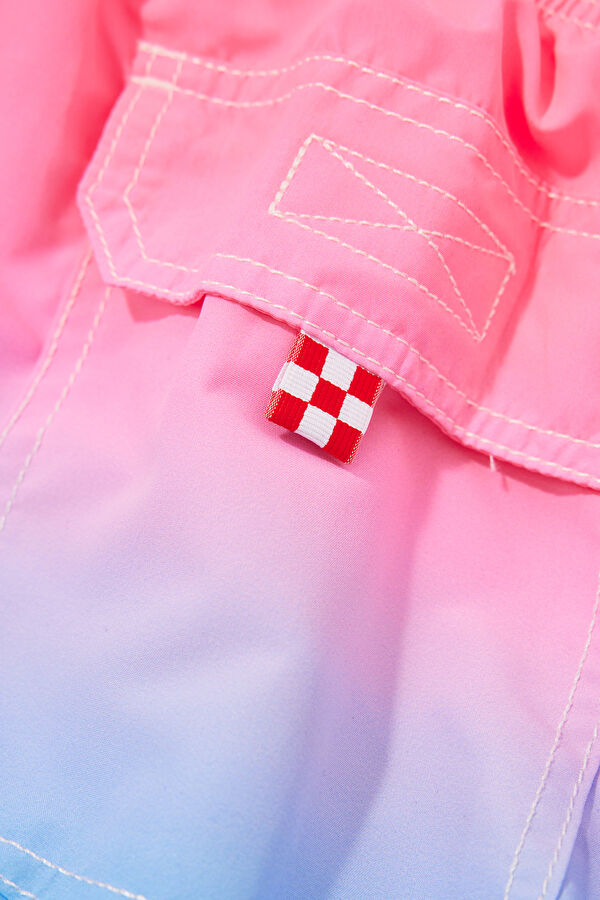 Pink Patterned Elastic Men's Swimsuit 4