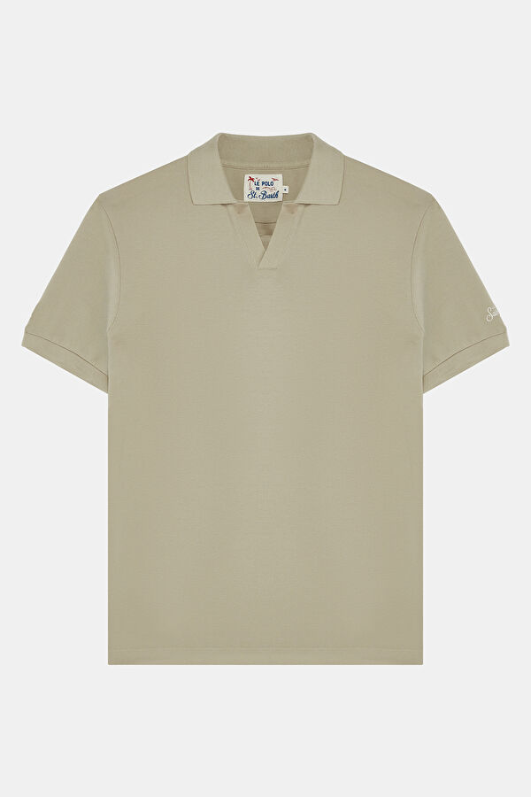 Bej Polo Yaka T-Shirt