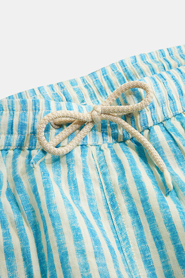 Men's Swimsuit with Blue Stripes and Elastic Waistband 3