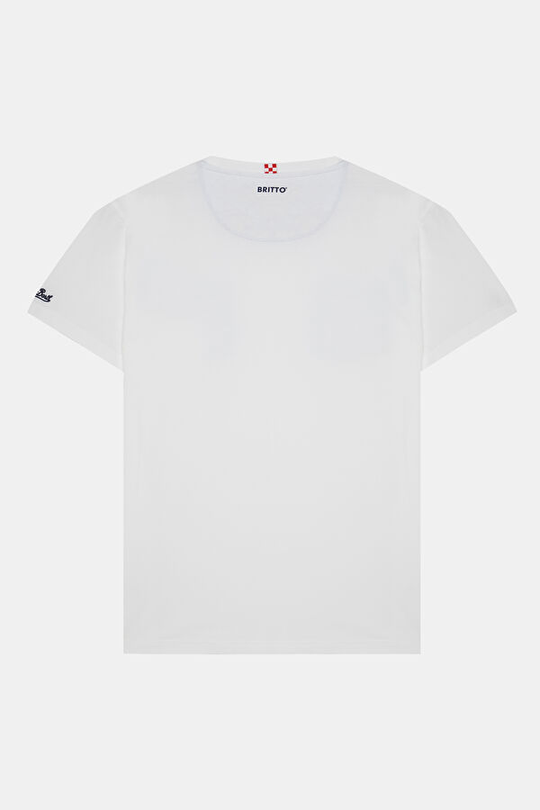 White Crew Neck Printed Men's T-Shirt 2