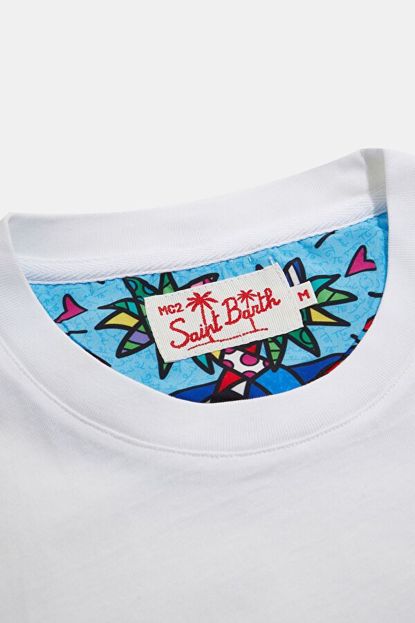 White Crew Neck Printed Men's T-Shirt 3