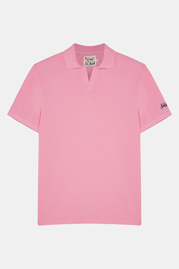 Pink Polo Collar Men's T-Shirt